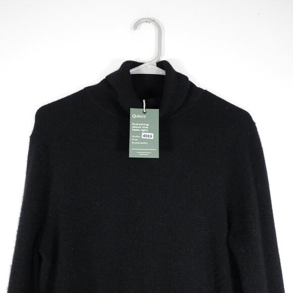 Fair Condition Quince Men’s Turtleneck Sweater Black Mongolian Cashmere Small - Picture 2 of 8